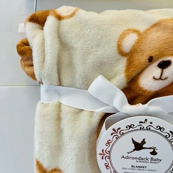 Adirondack Baby by Berkshire My Cozy Cream Baby Blanket Teddy Bears & Stars - Picture 4 of 13